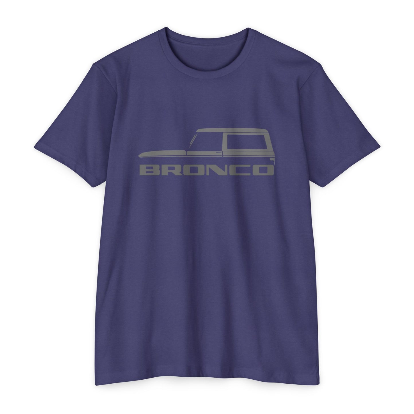 Bronco graphic tee in navy blue, perfect for gifts or casual wear, showcasing love for Broncos.