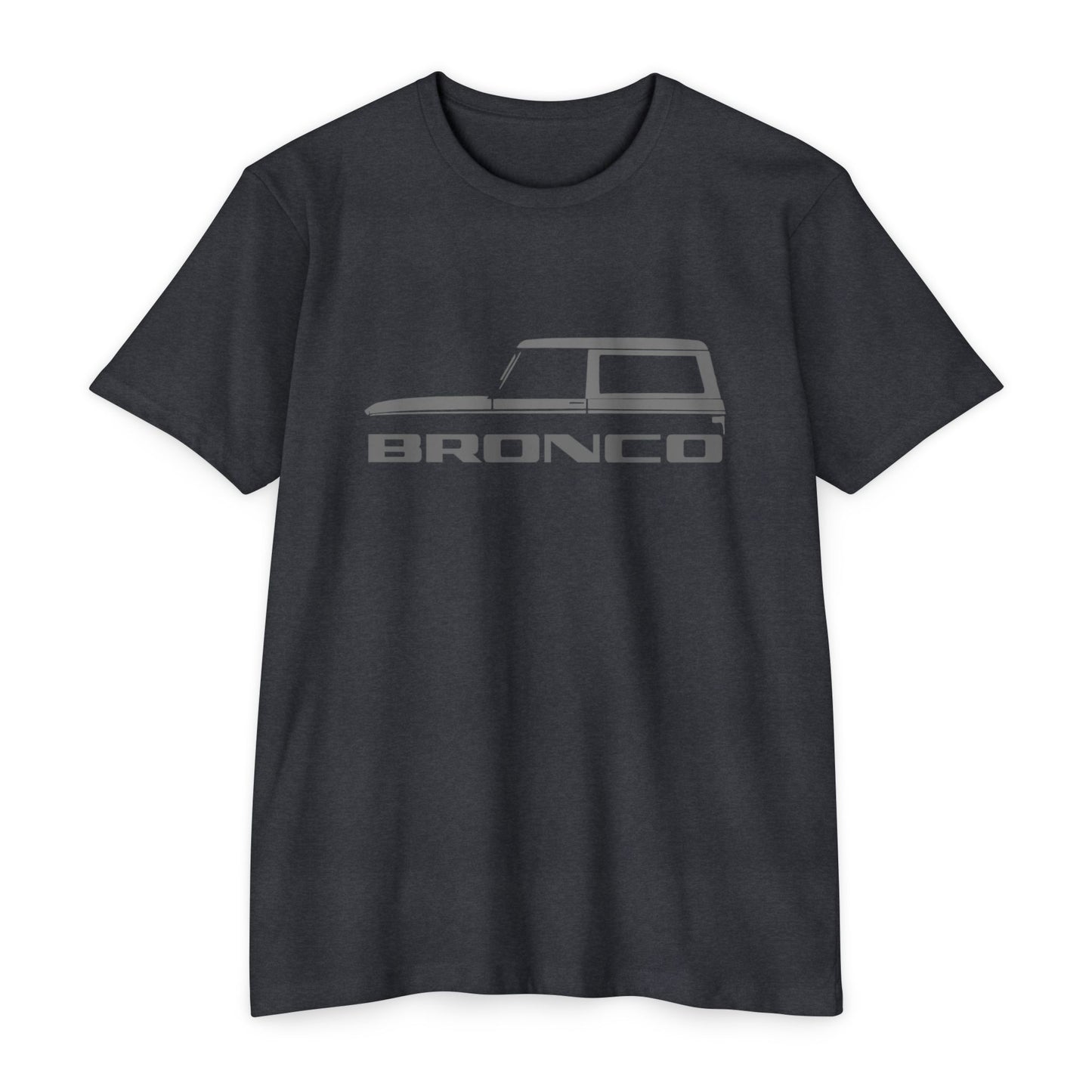 Stylish Bronco graphic tee in dark gray, perfect for gifts and showing off your love for Broncos.