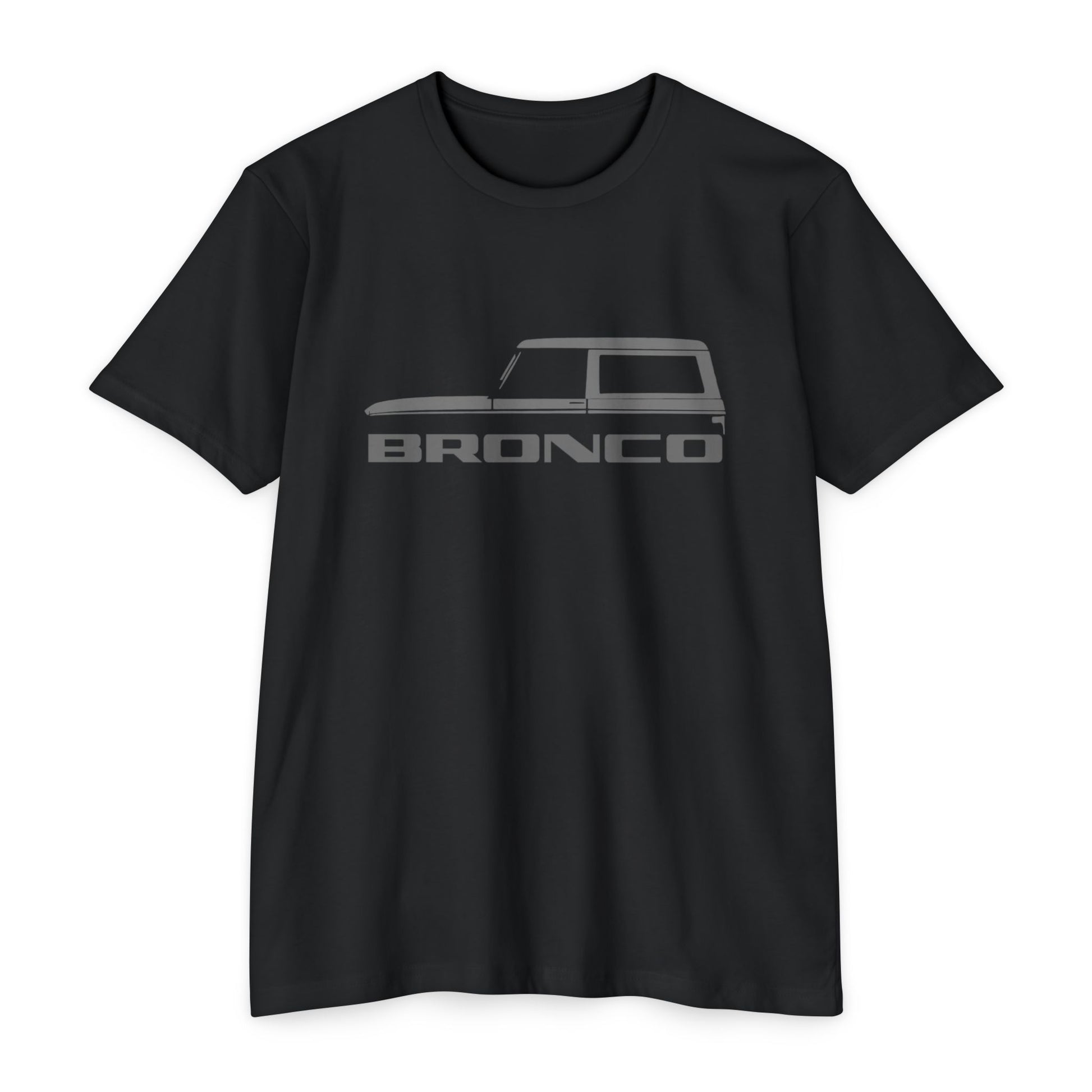 Stylish Bronco graphic tee in black, perfect for gifts on any occasion, showcasing your love for Broncos.