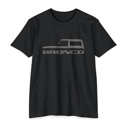 Stylish Bronco graphic tee in black, perfect for gifts on any occasion, showcasing your love for Broncos.