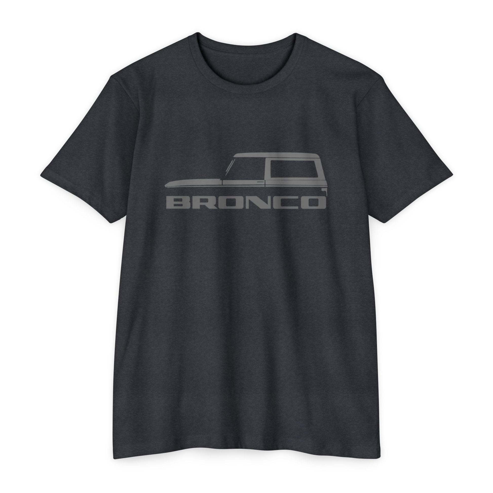 Stylish Bronco graphic tee in dark gray, perfect for gifts and showing off your love for Broncos.